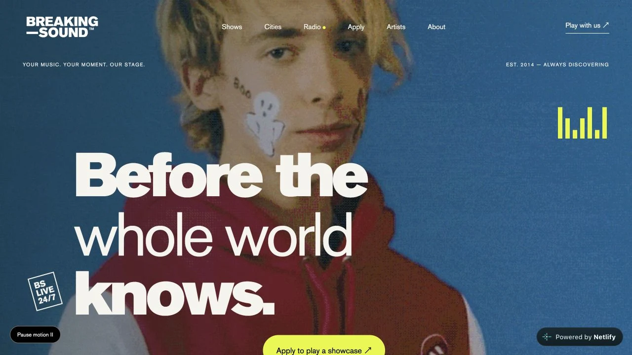 Breaking Sound website preview