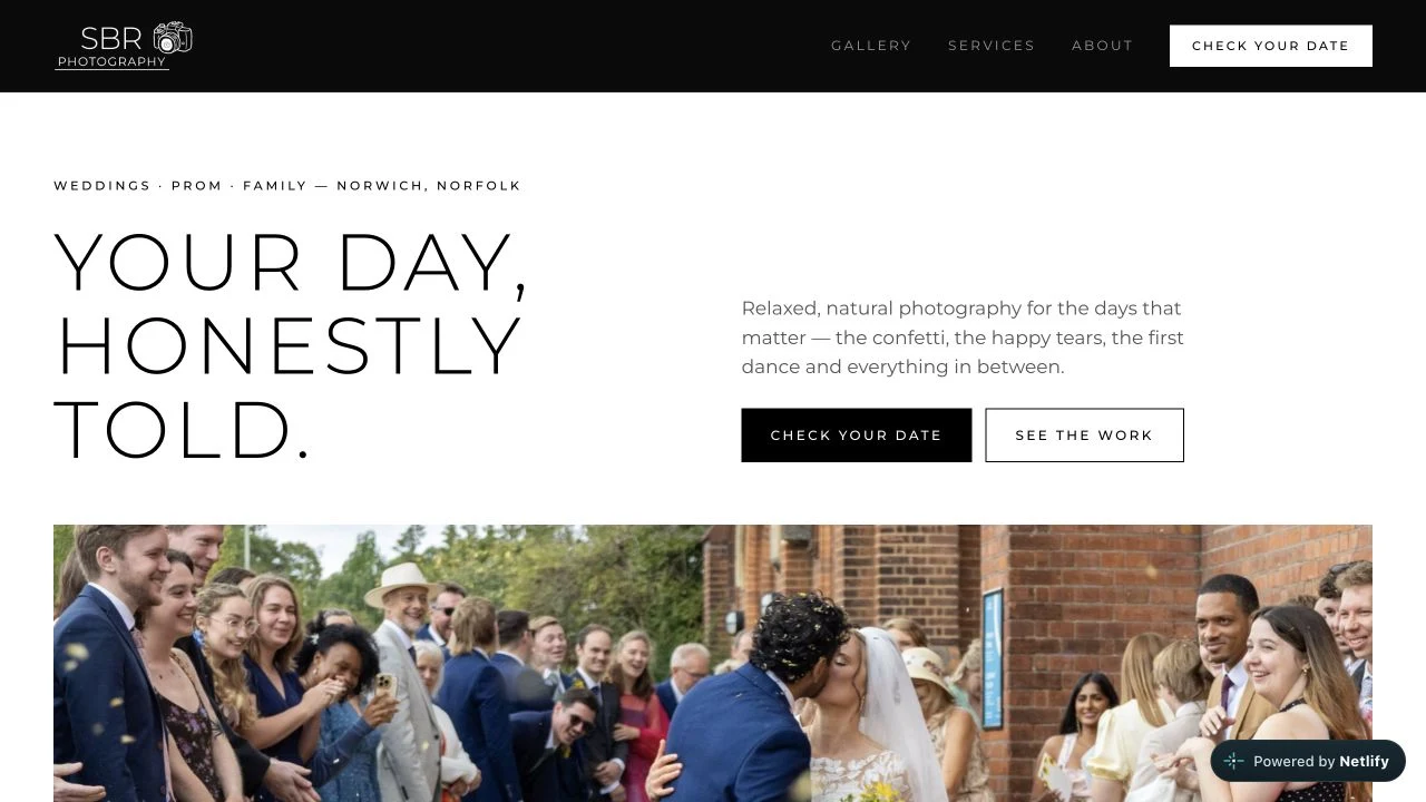 SBR Photography website preview